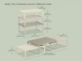 Set of 3 Stackable & Expandable Kitchen Cabinet Shelf Organizers, Sand Beige 06129737