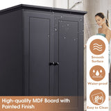 Storage Cabinet with 2 Doors and 4 Drawers for Bathroom, Office, Adjustable Shelf, MDF Board with WF302825AAB