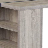 Grey Oak and Black 2- Shelf Dining Table B062P209315