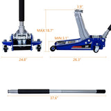 Low-Position Steel Vehicle Floor-mounted Hydraulic Jack with Dual-piston Quick-lift Pump, 3-Ton W1102P154155