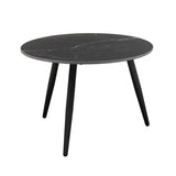 Modern Style Nesting Cocktail Tables and Side Table 3-Piece Occasional Table Set Black Metal Legs B011P232142