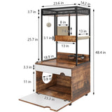 ZNTS Cat Litter Box Enclosures with Cat Tree Tower, Cat Furniture ,Cat Cabinet W1687106558