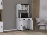 DEPOT E-SHOP Waco 67" H Kitchen Pantry with Two Cabinets, Two Open Shelves, and One B097P167430