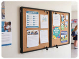 Outdoor Lockable Cork Bulletin Board, Aluminum Framed Enclosed Notice Display Case with Shatterproof 08178961