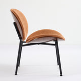 Mid-Century Modern Shell Chair Single Side Chair Tripod,Orange fabric Lounge Chair in Walnut Finish W1143P214258