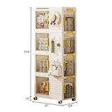 4-Tier Rolling Storage bookcase with Wheels, Large Capacity Storage bins, Mobile Multifunction 32662440