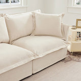Slip-covered Armchair with 1 Big Back Cushion and 2 Big Toss Pillows, Single Deep Seat Comfy Single W3041P240107
