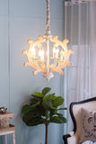 6 - Light Wood Chandelier, Hanging Light Fixture with Adjustable Chain for Kitchen Dining Room Foyer W2078138924