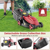 10 ampere 13 inch electric rope lawn mower with dual safety switches -Red 49464649