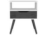 Haverson 1-Drawer 1-Shelf Nightstand Smokey Oak and White B06279998