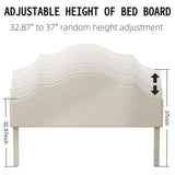 King Size Bed Frame Upholstered Platform Bed with Adjustable Headboard,Linen Fabric Padded,Modern W1716P280530