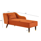 Modern Chaise Lounge Chair Velvet Upholstery W1097124940
