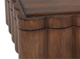 Scalloped Wooden Jewelry Box with Lid, Decorative Trinket Storage Organizer, Natural Wood 97401963