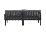 3 Piece Patio Conversation Sets, Modern Outdoor Patio Sectional Furniture Set with Square Coffee N780P199459B