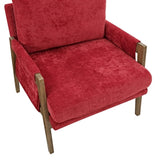Kelly Mid-Century Modern Velvet Accent Armchair, Red T2574P240373