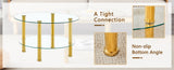 Contemporary Minimalist Double Layer Tempered Glass Coffee Table - 27.5" Top and 23.6" W1512P355039