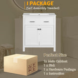 30-inch Bathroom Vanity with Ceramic Sink, Modern White Single Bathroom Cabinet with 2 Doors and a WF324045AAK
