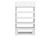 Wood-plastic Board Six Tiers Carved Shoe Rack White A 50577660