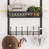 ZNTS Over The Door Hooks Hanger For Clothes, Over The Door Towel Rack With Basket, Coat Hanger Over Door 96396165