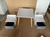 Kids Table and 2 Chair Set with Storage Bins, 3-Piece Toddler Activity Play Table for Arts & Crafts, W808P362278