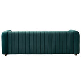 Contemporary Velvet Sofa Couch 84.25''W for Living Room, Green W57946169
