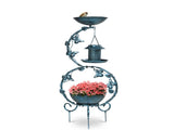 37.8 inch Bird Bath and Solar Bird Feeders Combo with Flower Planter Pedestal, Weather Resistant 30522581
