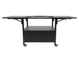 Outdoor Grill Table for Big Green Egg Style BBQ, Metal Grill Cart 2 Folding Panels, Compatible 82804364