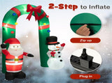 8ft Christmas Inflatable Arch with Santa & Snowman - Super Bright LEDs, Thick Polyester, 1-Min 68021845