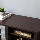 Large Faux Stacked Stone TV Stnad, Desk Storage Rack, Media Console Table with Large Storage W1758P187681