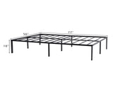 195.5*142.2*45.7cm Bed Height 18" Simple Basic Iron Bed Frame Iron Bed Black 99106496