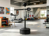 Black 64-81in Adjustable Free Standing Punching Bag Suction Cup Speed Reaction Bar Station for Home 59711389