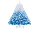 5ft Blue&White Xmas Tree - Flocked Snow-Melt Design, Sturdy Metal Stand, 456 Tips, Fireproof & 17188165