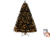 6 FT Pre-lit Artificial Christmas Tree, Hinged Xmas Pine Tree with 900 Branch Tips, 250 Lights and 36432400
