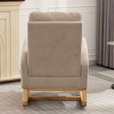 ZNTS Accent Rocking Chair with Footrest High Back Rubber Wood Rocking Legs Bedroom Living Space 26.77D X W2231P143504