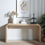 Natural Console Table, 59in Entryway Table, Curved Waterfall-style Table,Console table with W2729P263652