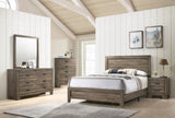 Grey Finish Fabric 1pc King Size Panel Bed Beautiful Wooden Bedroom Furniture Contemporary Style B011P174711