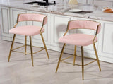 (SET of 2) 26'' Counter height bar stools Corduroy kitchen island counter bar stool with back,golden 80301626
