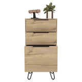 Augusta Light Dresser, Hairpin Legs, Superior Top,Three Drawers -Light Oak B20091822