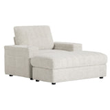 42" Oversized Chaise Lounge Indoor,Faux Rabbit Fur Sofa Bed with Storage Ottoman and N723P232726A