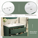 30'' Wall Mounted Bathroom Vanity with Resin Sink,Floating Bathroom Storage Cabinet with 2 Drawers, N710P177301F