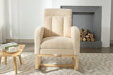 ZNTS Modern Accent Rocking Chair Rocking Chair Solid Wood Legs, adjustable Footrest,Comfy Armchair W2725P254698