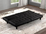 Contemporary Style Futon Sofa Bed Black Finish Built In USB Chargers Biscuit Tufting Seat And B2741P363840