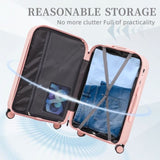 20/24/28in ABS 360&deg Spinner Wheel Luggage, Carry on Suitcase, with Cup Holder & USB Port W2787P262949