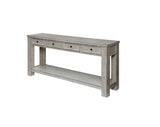 ZNTS Sofa Table Antique White Rustic Solid wood Storage Table Open Shelf Bottom Living Room 1pc Side B01143443