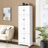 ZNTS Tall Storage Cabinet with 8 Doors and 4 Shelves, Wall Storage Cabinet for Living Room, Kitchen, 99782676