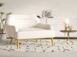 Modern Accent Chair Upholstered Armchair Single Sofa Chair with Curved Backrest and Gold Metal Legs N763P360684A