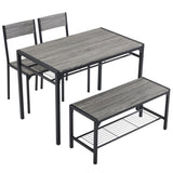 ZNTS Dining Table Set for 4, Kitchen Table with 2 Chairs and a Bench, 4 Piece Kitchen Table Set for Small 44282296