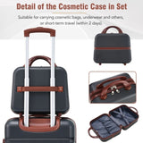 ZNTS Hardshell Luggage Sets 3 Pieces 20"+28" Luggages and Cosmetic Case Spinner Suitcase with TSA Lock PP312781AAB