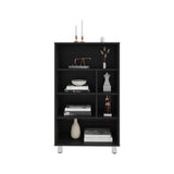 Bellagio 40" Tall Four-Tier Shelf Narrow Bookcase Black B070P254751