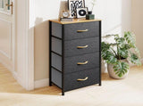 4 Drawer Dresser Fabric Chest of Drawers Furniture Storage Organizer for Living Room,,Hallway, Dark 36613960